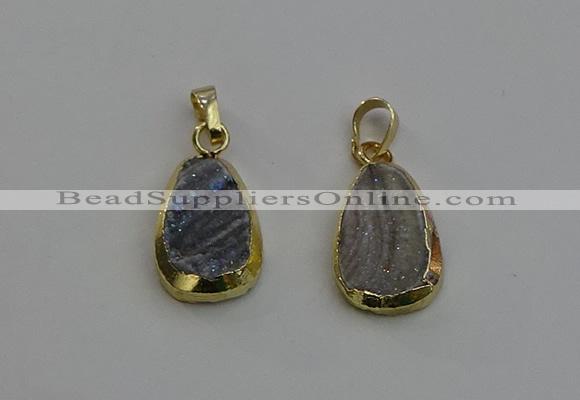 NGP6130 15*20mm freeform druzy agate pendants wholesale