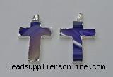 NGP6158 25*40mm - 30*40mm cross agate gemstone pendants