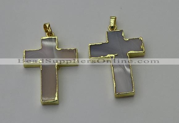 NGP6166 25*40mm - 30*40mm cross agate gemstone pendants