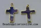 NGP6168 25*40mm - 30*40mm cross agate gemstone pendants