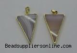 NGP6176 25*35mm - 30*40mm triangle agate gemstone pendants