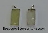 NGP6183 14*30mm - 15*38mm faceted rectangle lemon quartz pendants