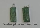 NGP6186 14*30mm - 15*38mm faceted rectangle amazonite pendants