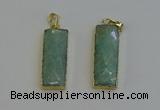 NGP6204 14*30mm - 15*38mm faceted rectangle amazonite pendants