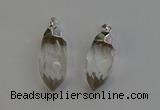 NGP6218 12*28mm - 15*30mm faceted bullet white crystal pendants