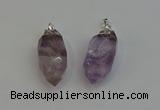 NGP6220 12*28mm - 15*30mm faceted bullet amethyst pendants