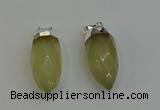 NGP6222 12*28mm - 15*30mm faceted bullet lemon quartz pendants