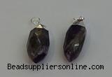 NGP6225 12*28mm - 15*30mm faceted bullet amethyst pendants