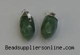 NGP6227 12*28mm - 15*30mm faceted bullet green aventurine pendants