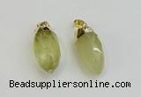 NGP6238 12*28mm - 15*30mm faceted bullet lemon quartz pendants