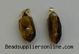 NGP6243 12*28mm - 15*30mm faceted bullet yellow tiger eye pendants