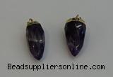 NGP6244 12*28mm - 15*30mm faceted bullet amethyst pendants