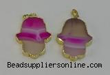 NGP6256 22*40mm - 25*45mm hamsahand agate gemstone pendants