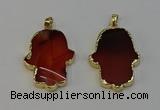 NGP6257 22*40mm - 25*45mm hamsahand agate gemstone pendants