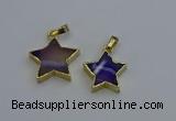 NGP6268 20mm star agate gemstone pendants wholesale