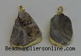 NGP6286 25*35mm - 35*45mm freeform druzy agate pendants