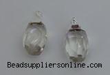 NGP6292 18*30mm - 22*35mm faceted nuggets white crystal pendants