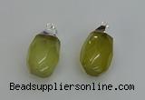 NGP6294 18*30mm - 22*35mm faceted nuggets lemon quartz pendants