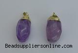 NGP6298 18*30mm - 22*35mm faceted nuggets amethyst pendants