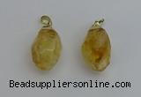 NGP6299 18*30mm - 22*35mm faceted nuggets citrine pendants