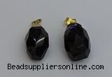 NGP6302 18*30mm - 22*35mm faceted nuggets smoky quartz pendants