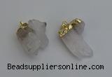 NGP6306 25*28mm - 25*35mm nuggets white crystal pendants