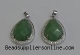 NGP6339 25*30mm teardrop green aventurine pendants wholesale