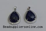 NGP6344 25*30mm teardrop lapis lazuli pendants wholesale