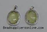 NGP6356 25*30mm oval lemon quartz pendants wholesale