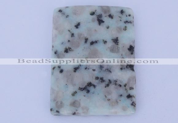 NGP636 5pcs 35*45mm rectangle kiwi stone pendants wholesale