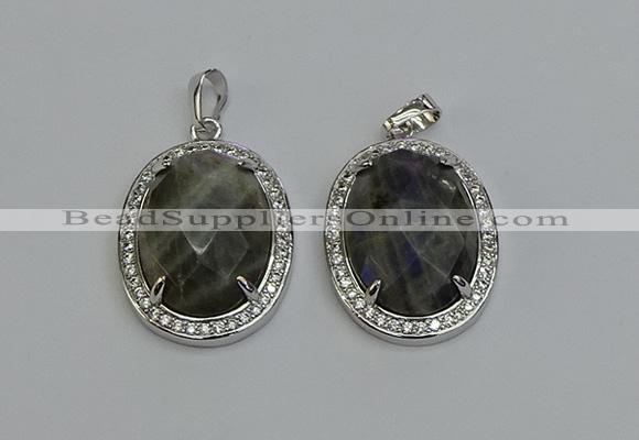 NGP6365 25*30mm oval labradorite pendants wholesale