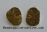 NGP6370 35*40mm - 30*45mm freeform plated druzy agate pendants