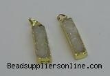 NGP6378 10*40mm - 11*42mm rectangle druzy agate pendants