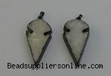 NGP6396 20*40mm - 25*45mm arrowhead druzy agate pendants