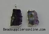 NGP6398 18*30mm - 25*40mm freeform druzy amethyst pendants