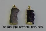 NGP6400 18*30mm - 25*40mm freeform druzy amethyst pendants