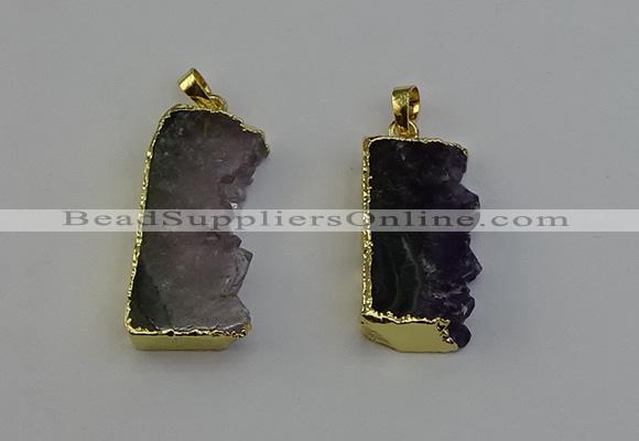 NGP6400 18*30mm - 25*40mm freeform druzy amethyst pendants