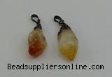 NGP6418 12*28mm - 15*30mm nuggets citrine gemstone pendants