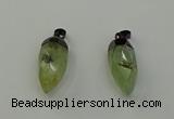 NGP6433 12*24mm - 15*30mm faceted bullet green rutilated quartz pendants