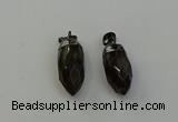 NGP6435 12*24mm - 15*30mm faceted bullet smoky quartz pendants