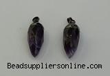 NGP6436 12*24mm - 15*30mm faceted bullet amethyst pendants