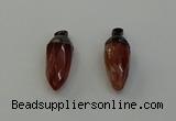 NGP6442 12*24mm - 15*30mm faceted bullet red rabbit hair pendants