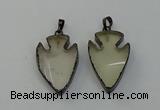 NGP6452 22*28mm - 25*35mm arrowhead lemon quartz pendants