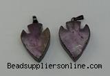 NGP6454 22*28mm - 25*35mm arrowhead amethyst gemstone pendants