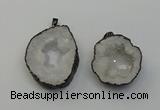 NGP6480 30*35mm - 35*45mm freeform druzy agate gemstone pendants