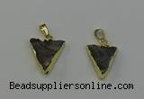 NGP6548 18*20mm - 20*25mm triangle druzy agate gemstone pendants