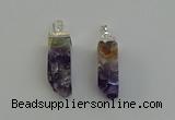 NGP6556 10*20mm - 11*30mm sticks druzy amethyst pendants