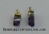 NGP6557 10*20mm - 11*30mm sticks druzy amethyst pendants