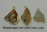 NGP6561 30*40mm - 45*55mm freeform serpentine jasper pendants