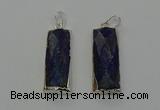 NGP6566 14*30mm - 15*38mm faceted rectangle lapis lazuli pendants